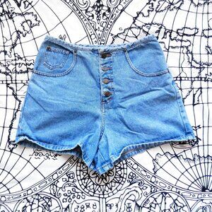 90's High Waist Denim Shorts
